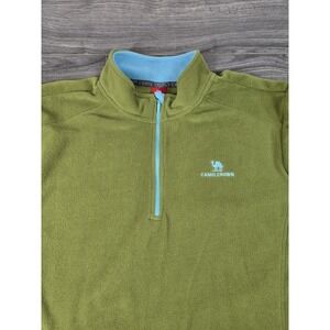 Camel Crown Pullover Mens 2XL‎ Lime Green Fleece Quarter Zip